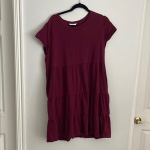 Burgundy Tiered Dress